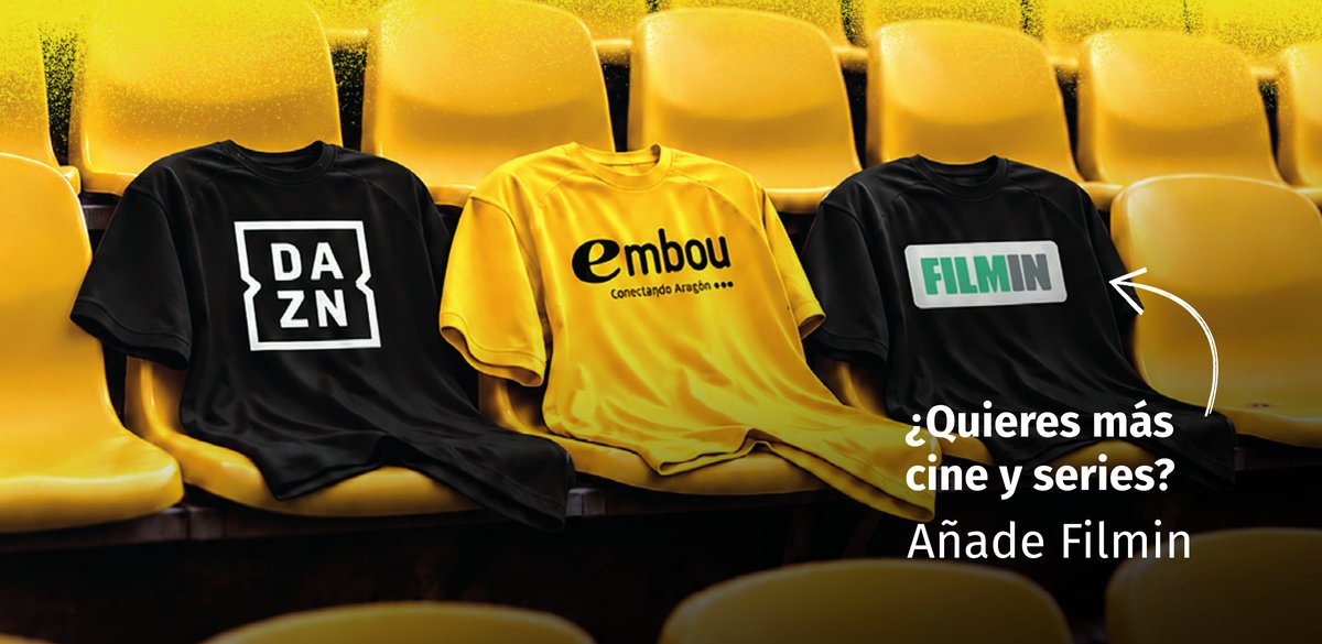 Camisetas de DAZN, Embou y Filmin en las gradas · ¿Quieres más cine y series? Añade Filmin